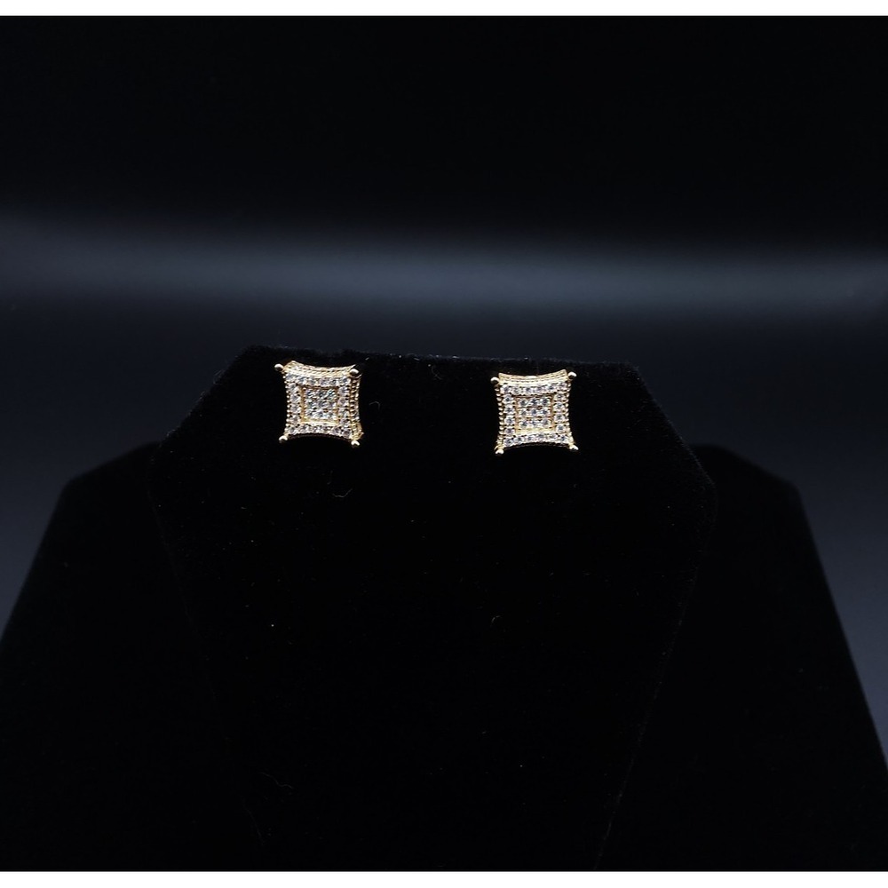 925 Silver Gold Moissanite Stud Earrings - Picture 12 of 13